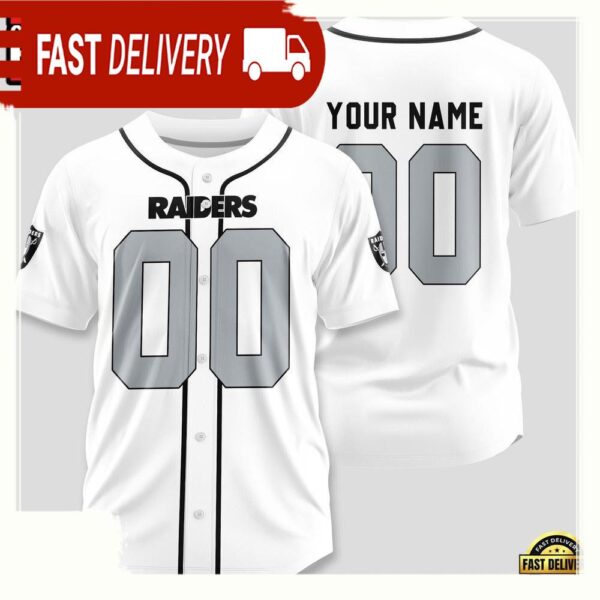 NFL Custom Name Number Las Vegas Raiders Team Baseball Jersey Shirt - available at - rugbyfanstore.com