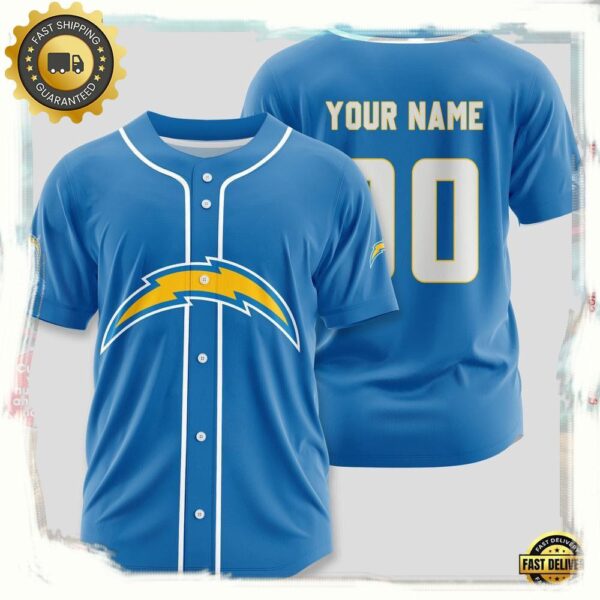 NFL Custom Name Number Los Angeles Chargers Sport Baseball Jersey Shirt - available at - rugbyfanstore.com