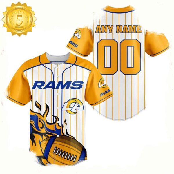 NFL Custom Name Number Los Angeles Rams Baseball Jersey Shirt - available at - rugbyfanstore.com