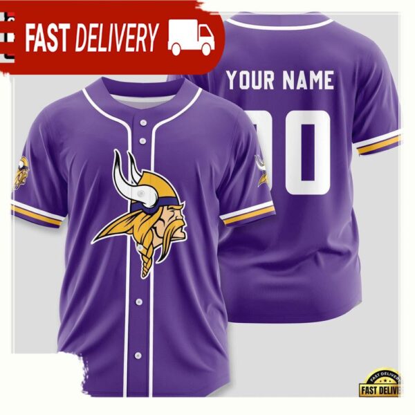 NFL Custom Name Number Minnesota Vikings Sport Baseball Jersey Shirt - available at - rugbyfanstore.com