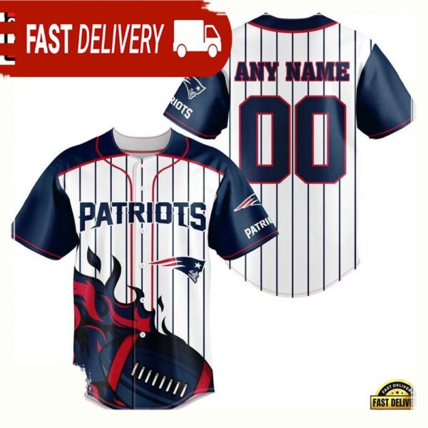 NFL Custom Name Number New England Patriots Baseball Jersey Shirt - available at - rugbyfanstore.com