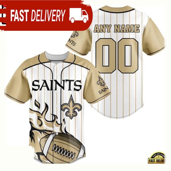 NFL Custom Name Number New Orleans Saints Baseball Jersey Shirt - available at - rugbyfanstore.com