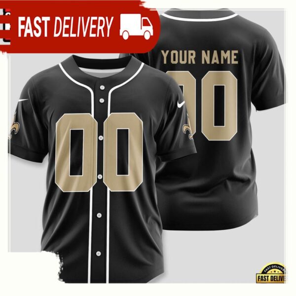 NFL Custom Name Number New Orleans Saints Design Baseball Jersey Shirt - available at - rugbyfanstore.com