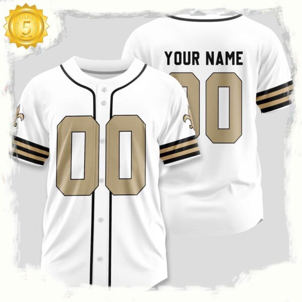 NFL Custom Name Number New Orleans Saints Team Baseball Jersey Shirt - available at - rugbyfanstore.com