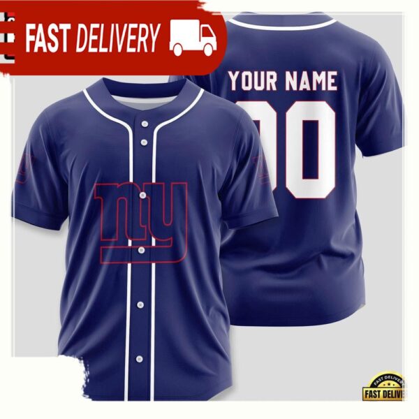 NFL Custom Name Number New York Giants Team Baseball Jersey Shirt - available at - rugbyfanstore.com