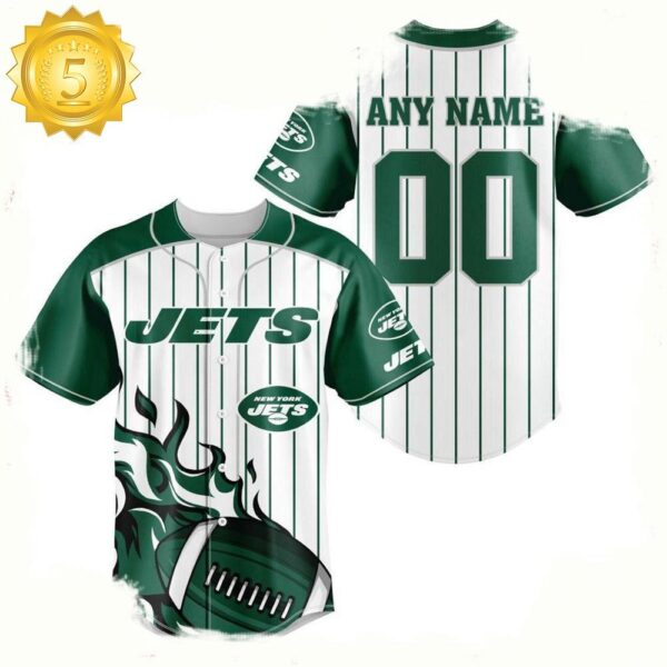 NFL Custom Name Number New York Jets Baseball Jersey Shirt - available at - rugbyfanstore.com