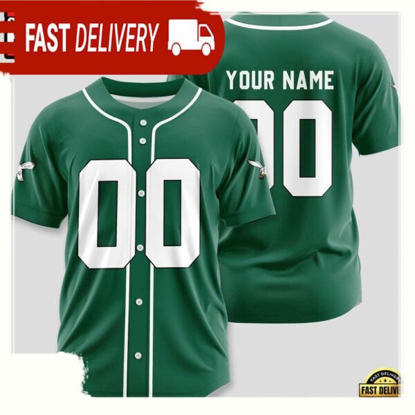 NFL Custom Name Number Philadelphia Eagles Designs Baseball Jersey Shirt - available at - rugbyfanstore.com