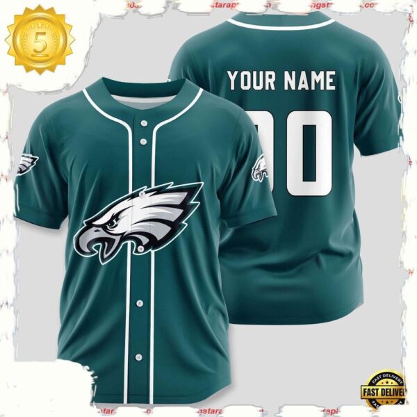 NFL Custom Name Number Philadelphia Eagles Sport Baseball Jersey Shirt - available at - rugbyfanstore.com