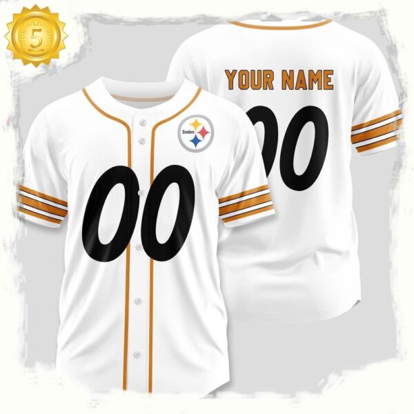 NFL Custom Name Number Pittsburgh Steelers Team Baseball Jersey Shirt - available at - rugbyfanstore.com