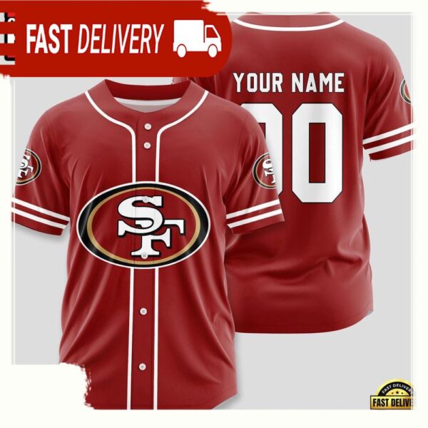 NFL Custom Name Number San Francisco 49ers 1 Team Baseball Jersey Shirt - available at - rugbyfanstore.com