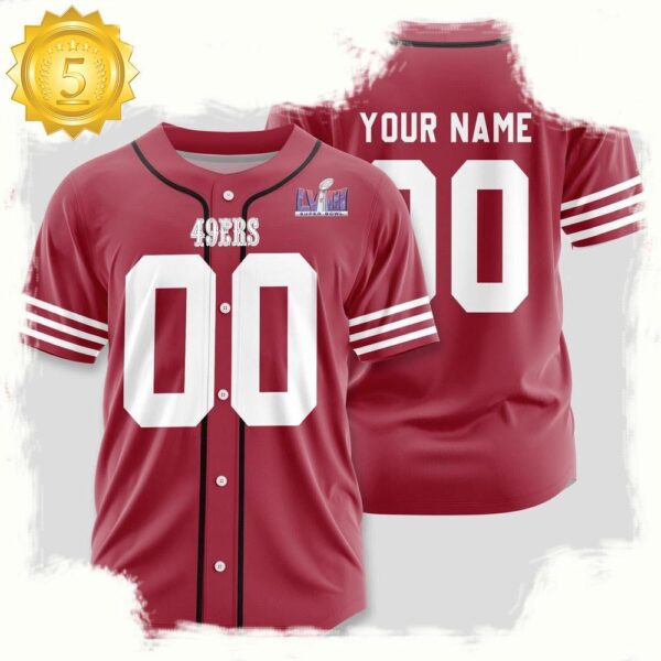 NFL Custom Name Number San Francisco 49ers Design Baseball Jersey Shirt - available at - rugbyfanstore.com