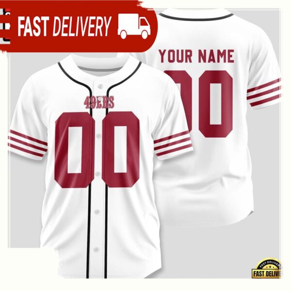 NFL Custom Name Number San Francisco 49ers Design Baseball Jersey Shirt Shirt - available at - rugbyfanstore.com