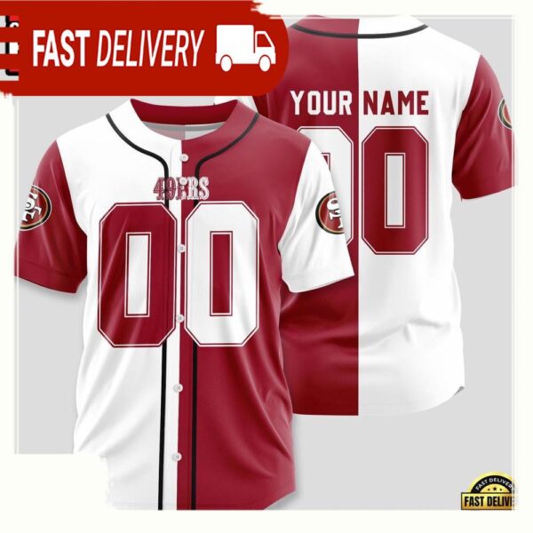 NFL Custom Name Number San Francisco 49ers Designs Baseball Jersey Shirt - available at - rugbyfanstore.com