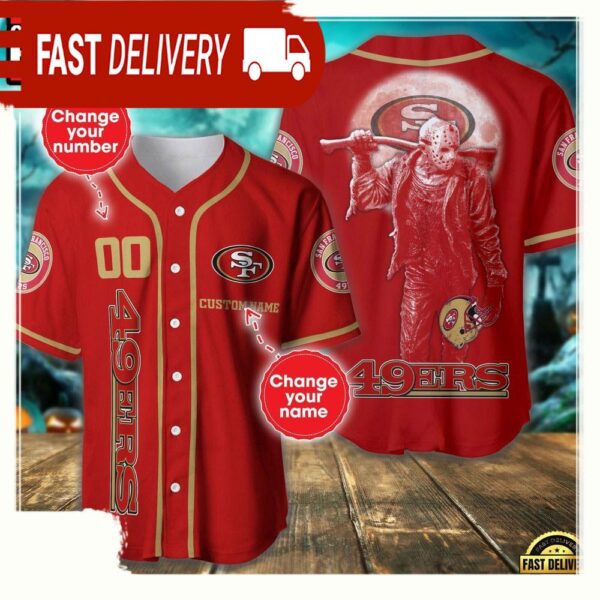 NFL Custom Name Number San Francisco 49ers Horror 3D New Design Baseball Jersey Shirt - available at - rugbyfanstore.com