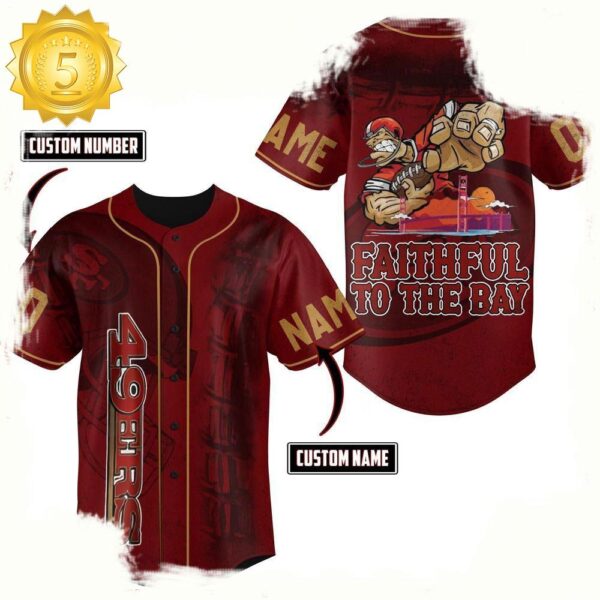 NFL Custom Name Number San Francisco 49ers Mascot Crazy Baseball Jersey - available at - rugbyfanstore.com