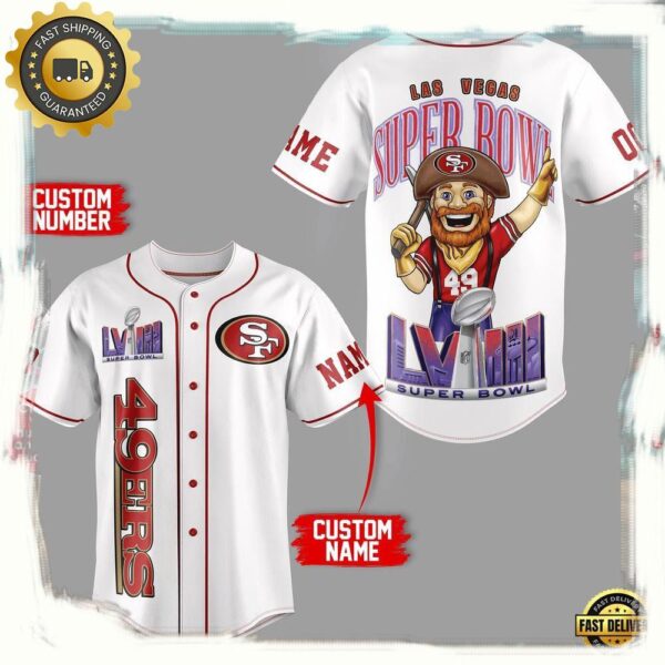 NFL Custom Name Number San Francisco 49ers Super Bowl White Baseball Jersey - available at - rugbyfanstore.com