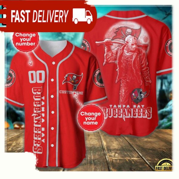 NFL Custom Name Number Tampa Bay Buccaneers Horror 3D New Design Baseball Jersey Shirt - available at - rugbyfanstore.com