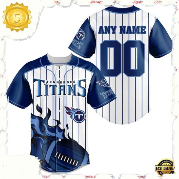 NFL Custom Name Number Tennessee Titans Baseball Jersey Shirt - available at - rugbyfanstore.com