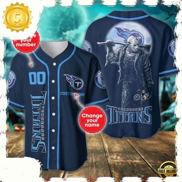 NFL Custom Name Number Tennessee Titans Horror 3D New Design Baseball Jersey Shirt - available at - rugbyfanstore.com