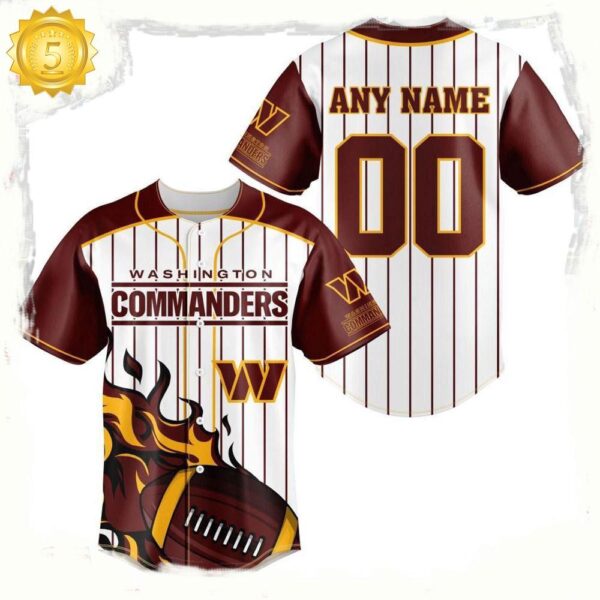 NFL Custom Name Number Washington Commanders Baseball Jersey Shirt - available at - rugbyfanstore.com