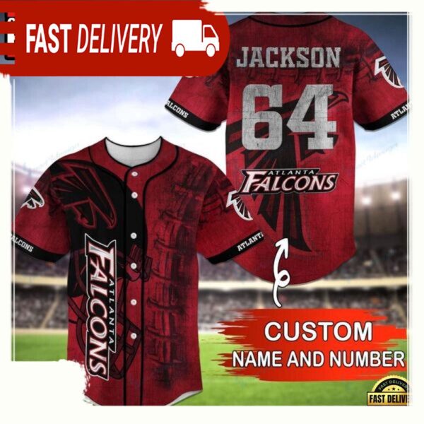 NFL Custom Name NumberAtlanta Falcons Baseball Jersey Shirt - available at - rugbyfanstore.com