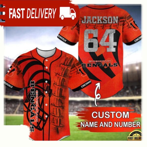 NFL Custom Name NumberCincinnati Bengals Baseball Jersey Shirt - available at - rugbyfanstore.com