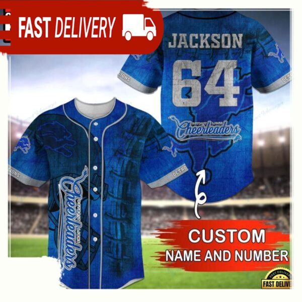 NFL Custom Name NumberDetroit Lions Baseball Jersey Shirt - available at - rugbyfanstore.com