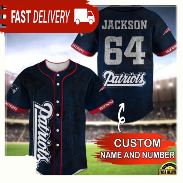 NFL Custom Name NumberNew England Patriots Baseball Jersey Shirt - available at - rugbyfanstore.com