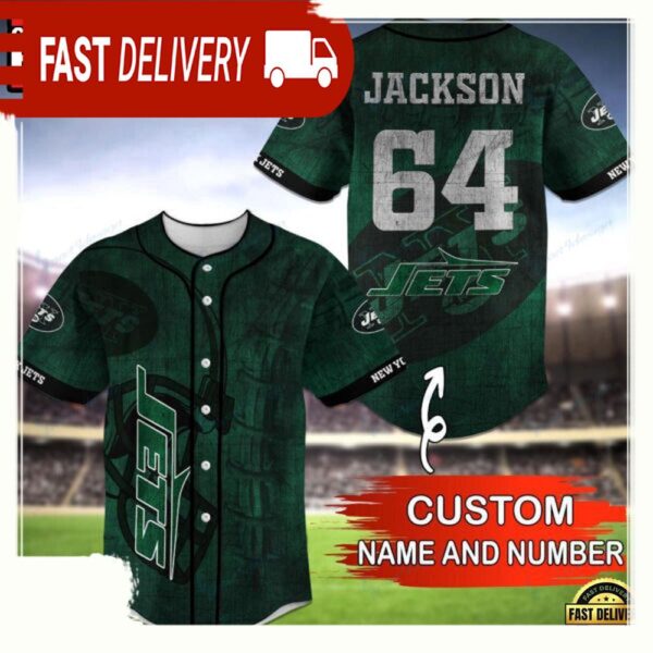 NFL Custom Name NumberNew York Jets Baseball Jersey Shirt - available at - rugbyfanstore.com