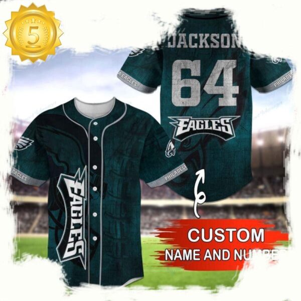 NFL Custom Name NumberPhiladelphia Eagles Baseball Jersey Shirt - available at - rugbyfanstore.com