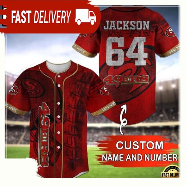 NFL Custom Name NumberSan Francisco 49ers Baseball Jersey Shirt - available at - rugbyfanstore.com