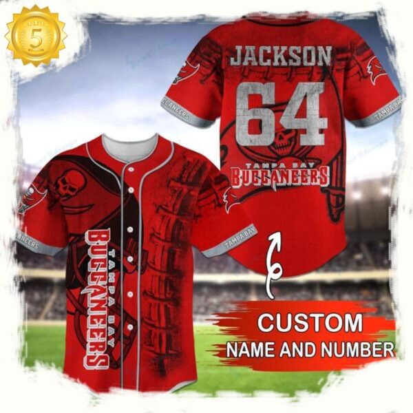 NFL Custom Name NumberTampa Bay Buccaneers Baseball Jersey Shirt - available at - rugbyfanstore.com