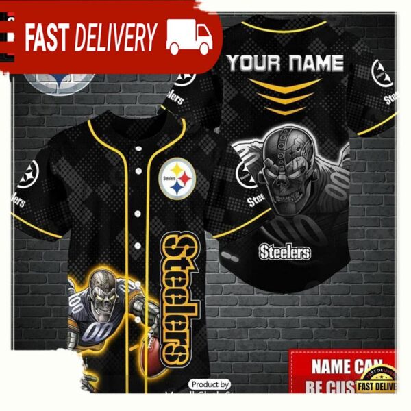 NFL Custom Name Pittsburgh Steelers Mascot Baseball Jersey - available at - rugbyfanstore.com