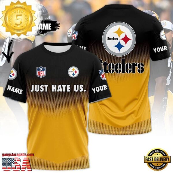 NFL Custom Name Pittsburgh Steelers Team All Over Print T Shirt - available at - rugbyfanstore.com