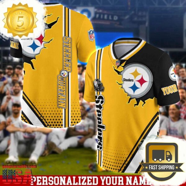 NFL Custom Name Pittsburgh Steelers Team Logo Football Jersey - available at - rugbyfanstore.com