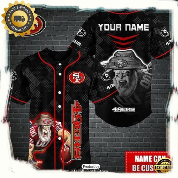 NFL Custom Name San Francisco 49ers Mascot Baseball Jersey - available at - rugbyfanstore.com