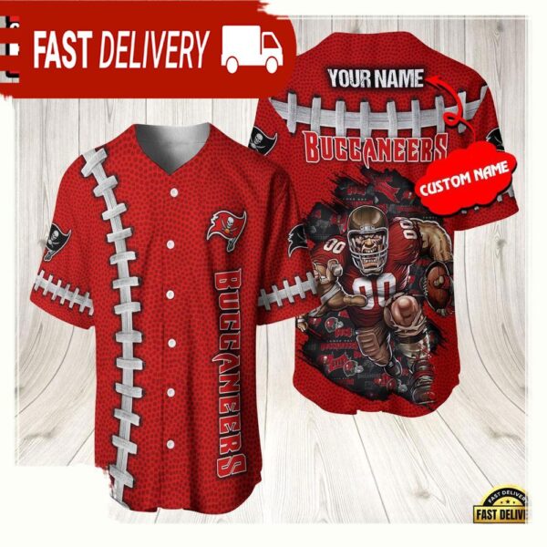 NFL Custom Name Tampa Bay Buccaneers Mascot Baseball Jersey Shirt - available at - rugbyfanstore.com