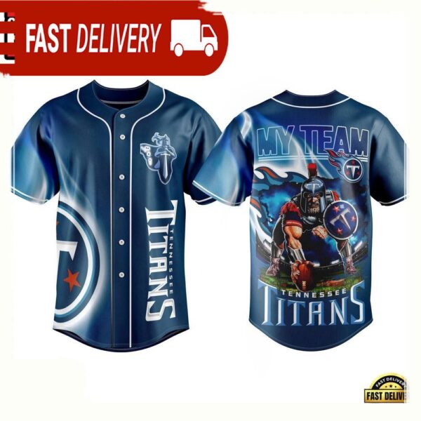 NFL Custom Name Tennessee Titans My Team Mascot Warrior Baseball Jersey - available at - rugbyfanstore.com