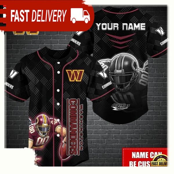 NFL Custom Name Washington Commanders Mascot Baseball Jersey - available at - rugbyfanstore.com