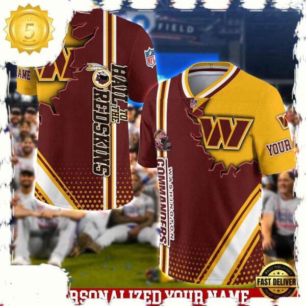 NFL Custom Name Washington Commanders Team Logo Football Jersey - available at - rugbyfanstore.com