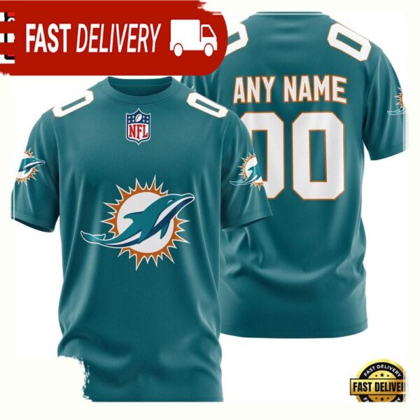 NFL Customized Miami Dolphins Team Sport 3D T Shirt - available at - rugbyfanstore.com