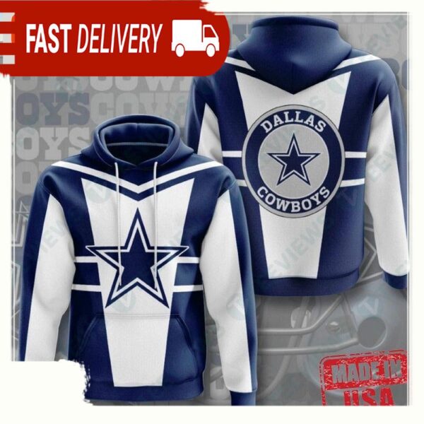 NFL Dallas Cowboys All Over Print Zip Up Unisex Hoodie - available at - rugbyfanstore.com