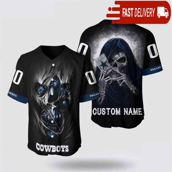 NFL Dallas Cowboys Baseball Jersey Alchemy Grim Reaper Design Your Own Shirt - available at - rugbyfanstore.com