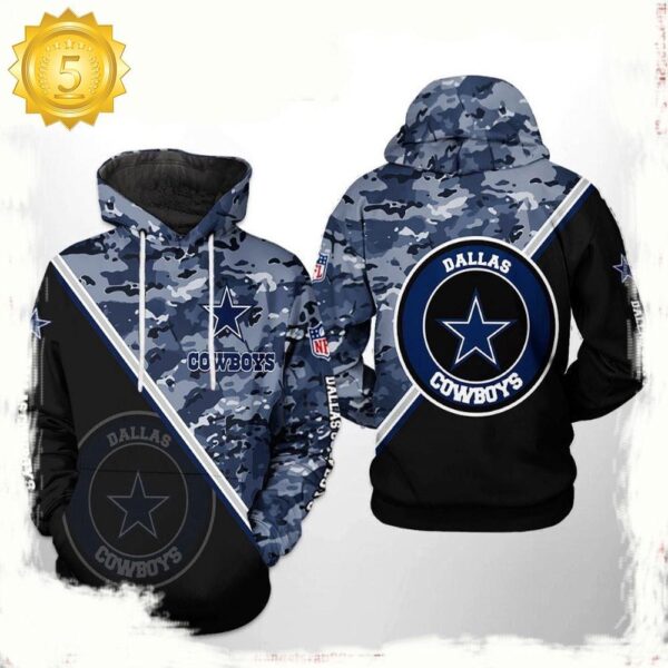 NFL Dallas Cowboys Camo Team 3D Printed Hoodie Shirt - available at - rugbyfanstore.com