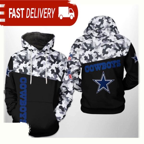 NFL Dallas Cowboys Camo Veteran Team 3D Printed Hoodie Shirt - available at - rugbyfanstore.com