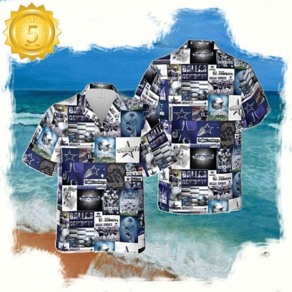 NFL Dallas Cowboys Collage Summer Hawaiian Shirts NFL - available at - rugbyfanstore.com