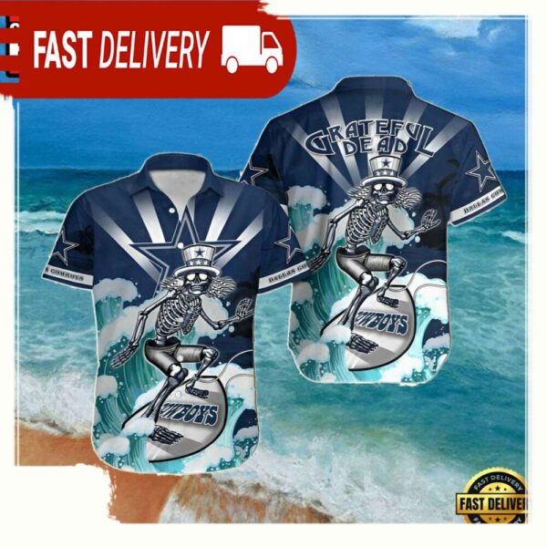 NFL Dallas Cowboys Grateful Dead Summer Hawaiian Shirt - available at - rugbyfanstore.com