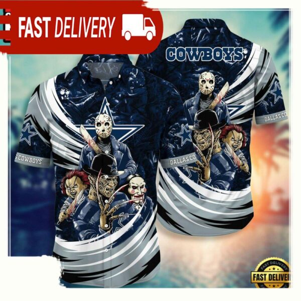 NFL Dallas Cowboys Halloween Horror Movies Hawaiian Shirt For Men Women - available at - rugbyfanstore.com