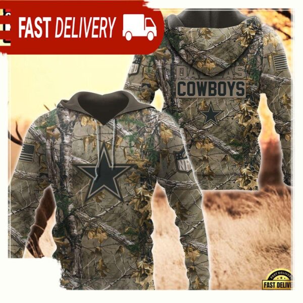 NFL Dallas Cowboys Hunting Camo 3D Hoodies - available at - rugbyfanstore.com