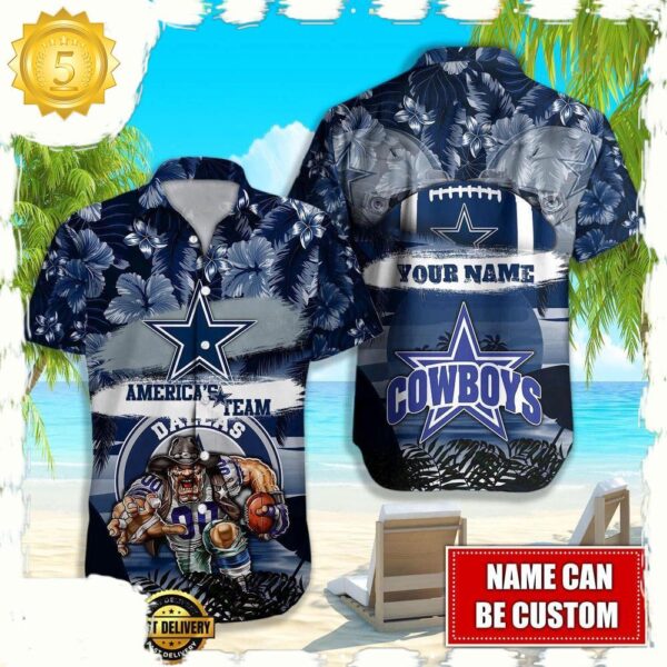 NFL Dallas Cowboys Mascot Football Hawaiian Shirt For Men Women - available at - rugbyfanstore.com